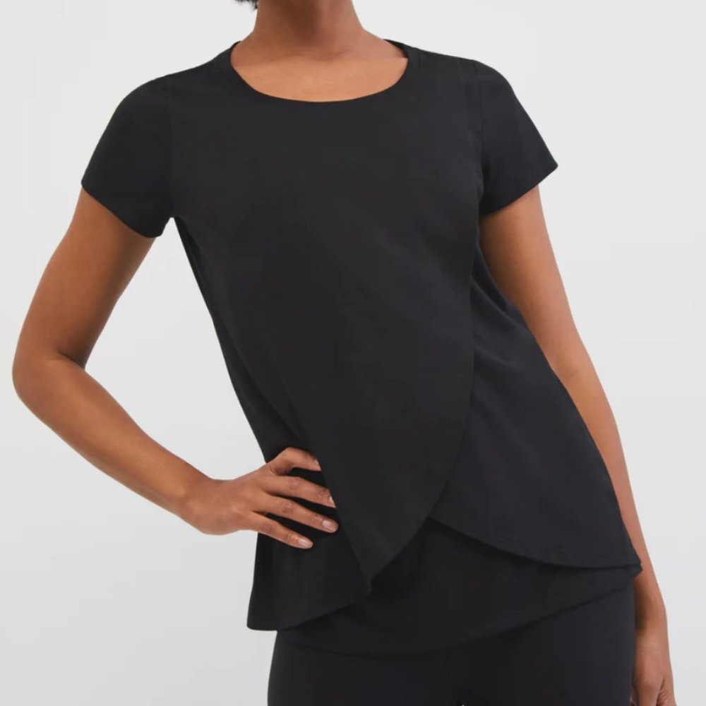 Motherhood Maternity Pull Over Open Front Nursing Tee